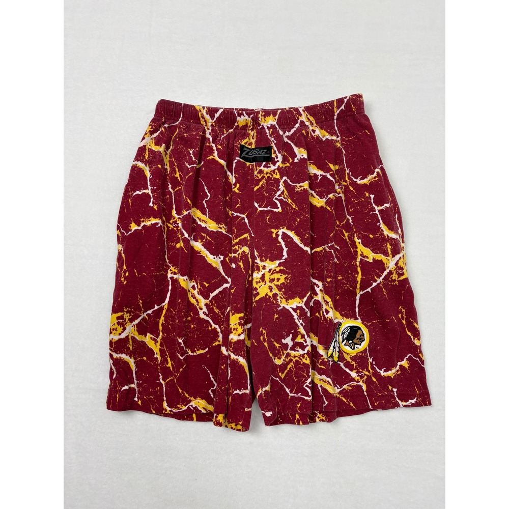Vintage Zubaz Washington Redskins Shorts Mens Burgundy Gold Zebra Print N3